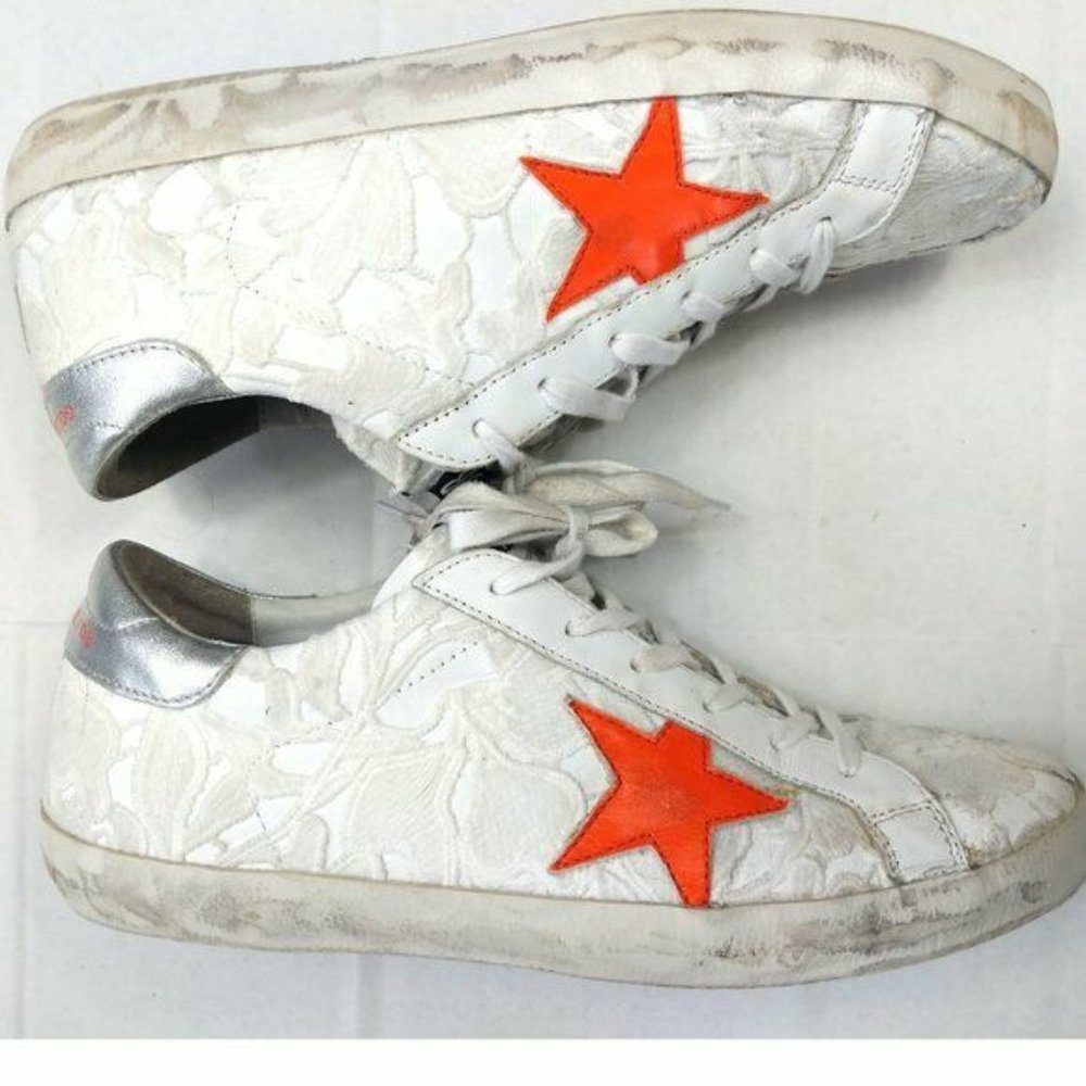 GGDB SNEAKERS SUPERSTAR  WHITE LACE ORANGE FLUO 41